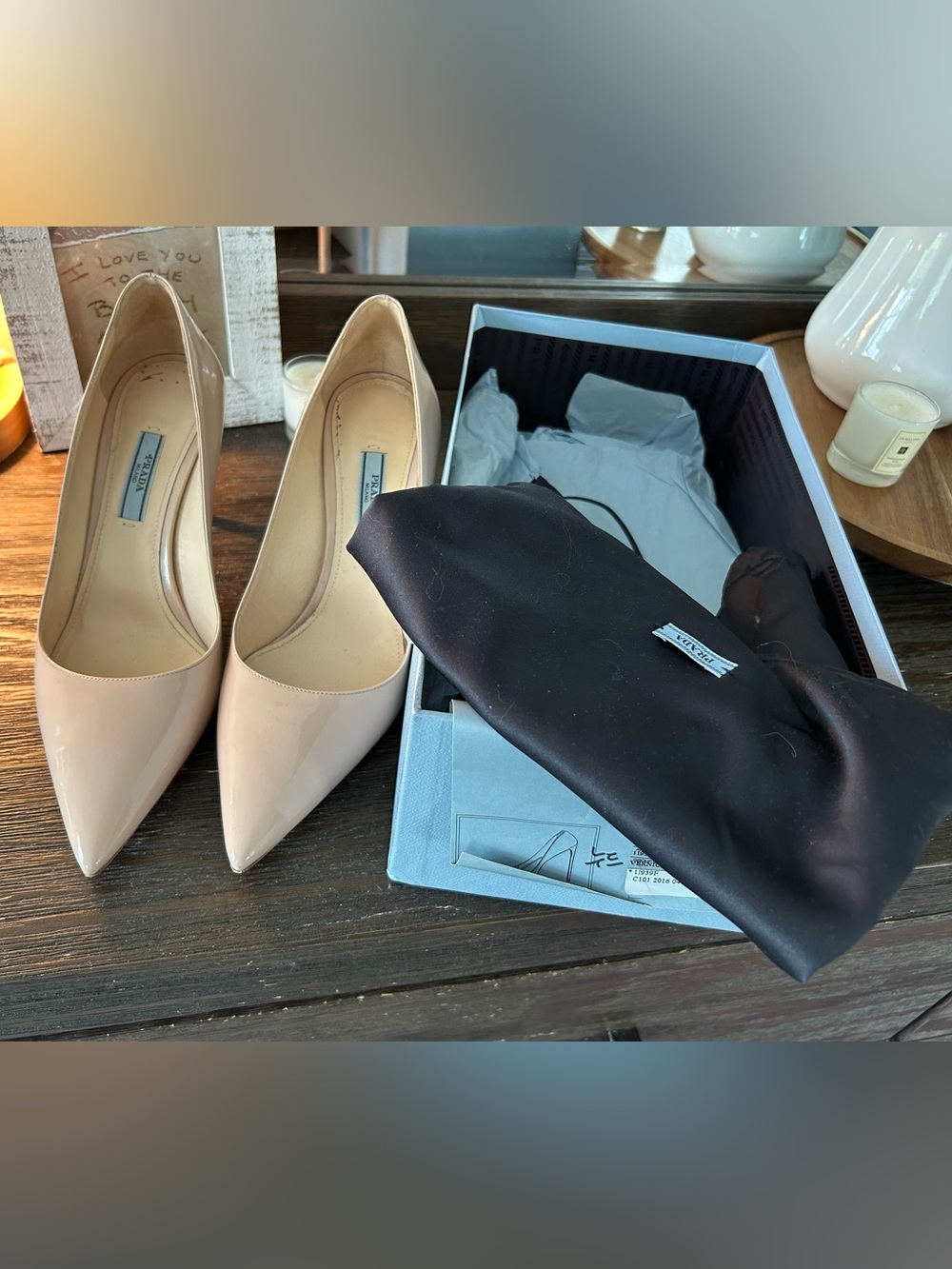Authentic Prada Patent Leather Pointed-Toe Pumps
